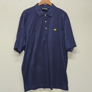 Mens Master Polo Shirt XL Navy Pima Cotton by Amen Corner FLAW